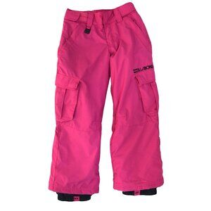 Billabong Kids Snow Pants Small 8 Pink Cargo Waterproof 8K Ski Snowboard Y2K